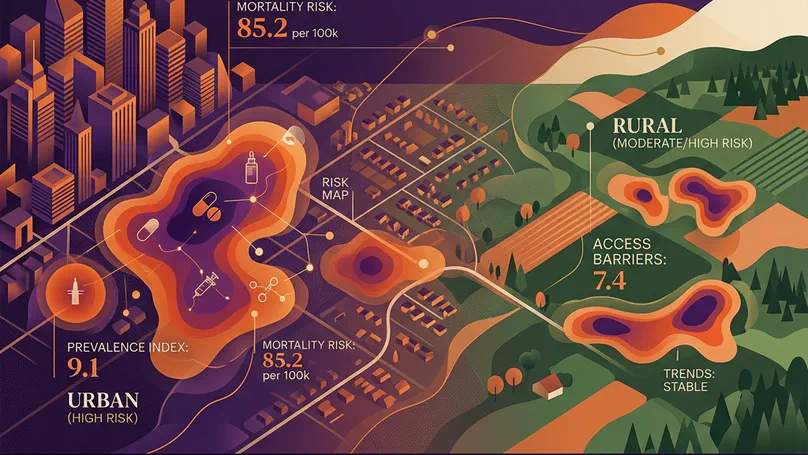 An assessment of opioid overdose mortality risk across the urban–rural continuum: Integrating satellite-derived and socioeconomic indicators