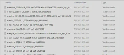 Downloaded ICWA case text files on local computer