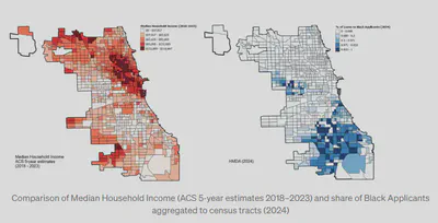 Comparison of Median Household Income and Share of Black Applicants